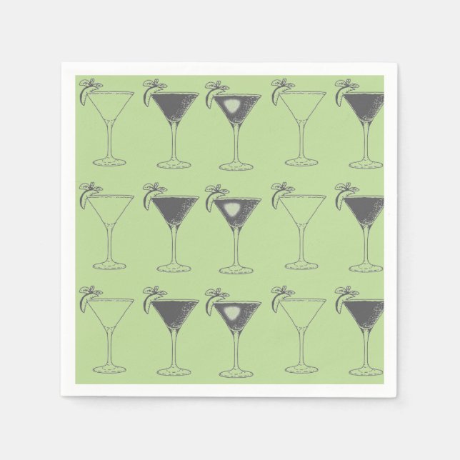 Guardanapo De Papel Martini Glass Sketch (Frente)