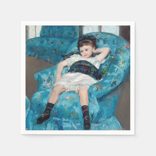 Guardanapo De Papel Mary Cassatt - Menina em uma Cadeira Azul (Frente)