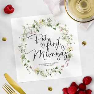 Guardanapo De Papel Mas Primeiro Chás de Noiva com Mimosas Wildflower