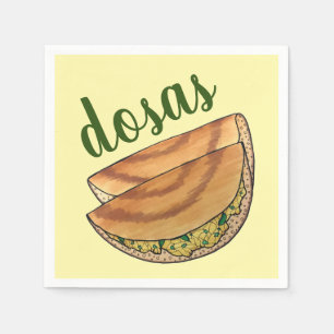 Guardanapo De Papel Masala Dosas Comida Sul da Índia Batata Dosa