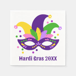 Guardanapo De Papel Máscara Dourada Mardi Gras Verde Roxo