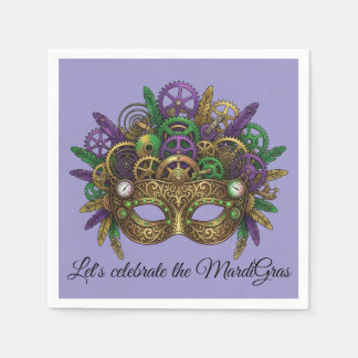 Guardanapo De Papel Máscara Steampunk Mardi Gras Roxo Lavanda