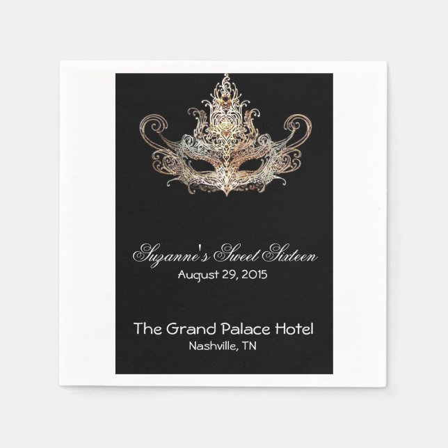 Guardanapo De Papel Mascarada Ball Cocktail Napkins (Frente)