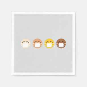 Guardanapo De Papel Mask Emoji Faces Mask Up COVID