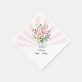 Guardanapo De Papel mason jar, aniversário adulto, casamento, floral