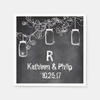 Guardanapo De Papel Mason Jar Chalkboard String Luzes Casamento Russo