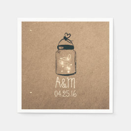 Guardanapo De Papel Mason Jar e Fireflies Rustic