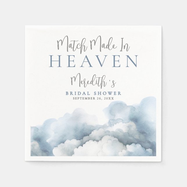 Guardanapo De Papel Match Made In Heaven Bridal Shower (Frente)