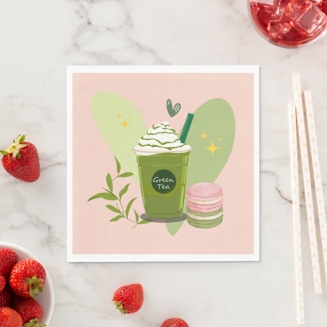 Guardanapo De Papel Matcha e Macarons (Insitu)