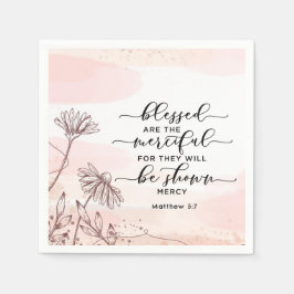 Guardanapo De Papel Mateus 5:7 Abençoados são a Bíblia misericordiosa