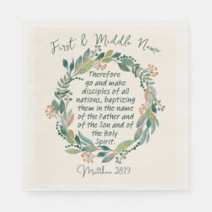 Guardanapo De Papel Matthew 28:19 Batismal