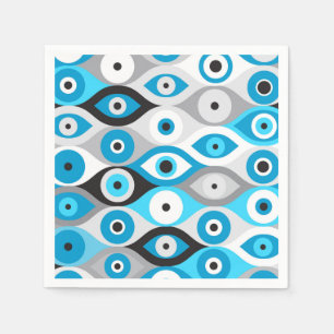 Guardanapo De Papel Mau grego Padrão de olhos Blues e cinza
