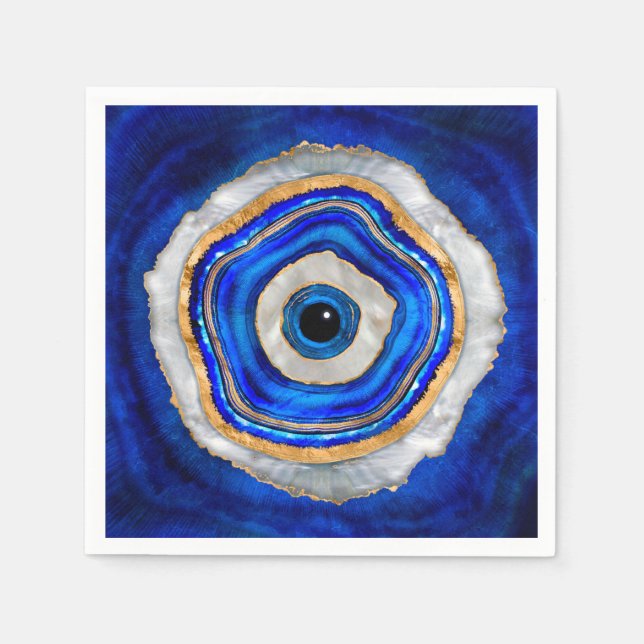 Guardanapo De Papel Mau Olho Aquarela agro e ouro (Frente)