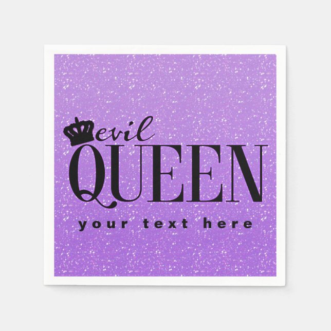 Guardanapo De Papel MAU QUEEN Purple Glitter Party Napkins (Frente)