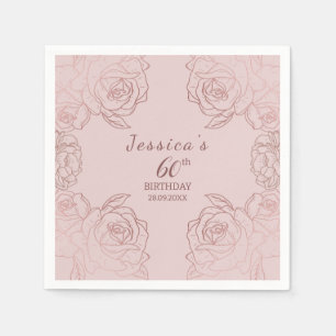 Guardanapo De Papel Mauve Floral Mauve Rosa Elegante Napkins
