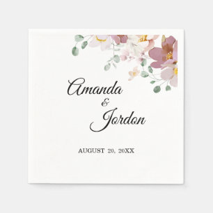 Guardanapo De Papel Mauve Rosa Vintage Floral Casamento Cocktail Napki