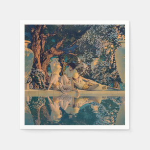 Guardanapo De Papel Maxfield Parrish O Jardim de Alá 1918 Arte Fina