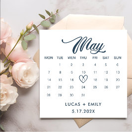 Guardanapo De Papel May Calendar Dark Blue Weding