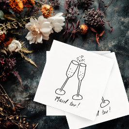 Guardanapo De Papel Mazel Tov Wedding Champagne Cheers Sketch Doodle