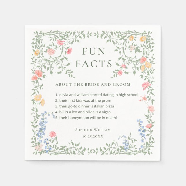 Guardanapo De Papel Meadow Pastel Rosas Franceses Casamento Floral (Frente)