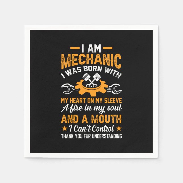 Guardanapo De Papel Mecânico Sou Mecânico (Frente)