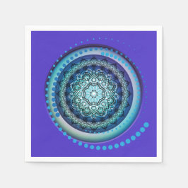 Guardanapo De Papel Medalhão Azul Roxo Verde Espiral Napkins