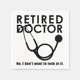 Guardanapo De Papel Médico aposentado w Stethoscope e asneira citação