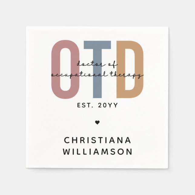 Guardanapo De Papel Médico Personalizado de Terapia Ocupacional (Frente)