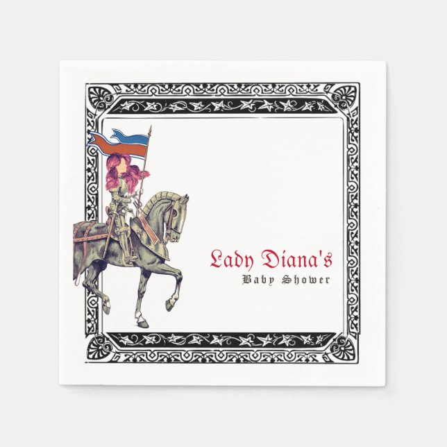 Guardanapo De Papel Medieval Renaissance Knight Renfaire W Chá de fral (Frente)