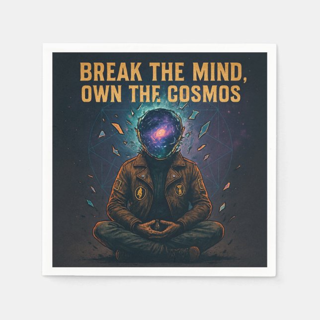 Guardanapo De Papel Meditação Cósmica: "QUEBRA A MENTE, É O PRÓPRIO CO (Frente)