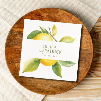 Guardanapo De Papel Mediterranean Italy Greece Lemon Vibrant Wedding