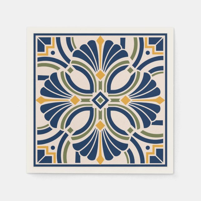 Guardanapo De Papel Mediterranean Ornamental Tile (Frente)