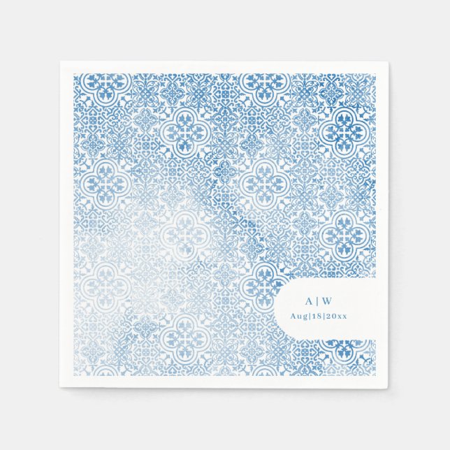 Guardanapo De Papel Mediterranean tile pattern (Frente)