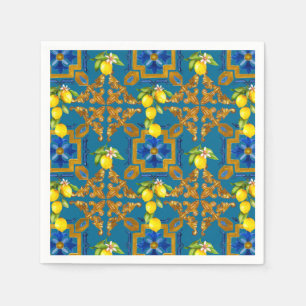 Guardanapo De Papel Mediterrâneo,majolica,azulejos