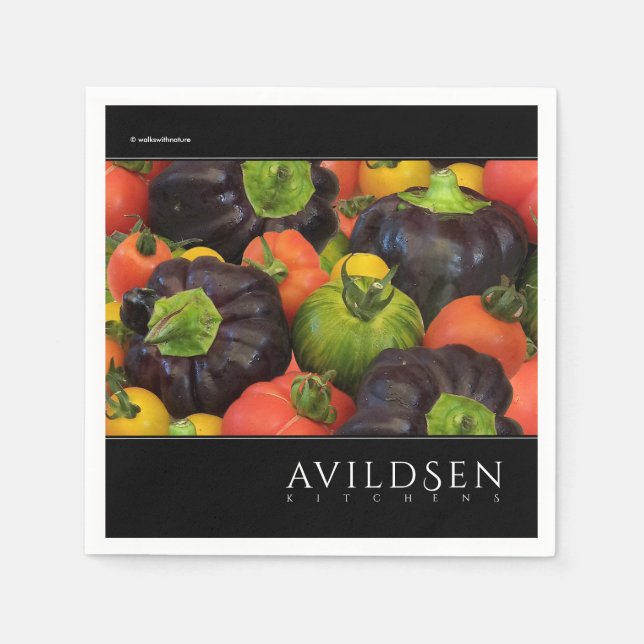 Guardanapo De Papel Medley Colorida Tomate & Purple Bell Pepper (Frente)
