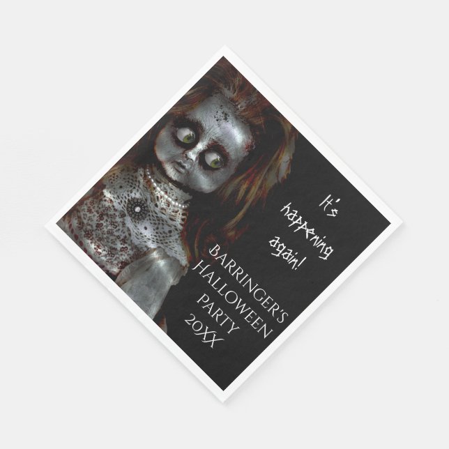 Guardanapo De Papel Medo Doll Scary Halloween Party Napkin (Quina)