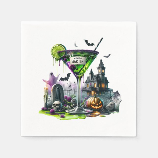 Guardanapo De Papel Meia-noite Martini Halloween Paper (Frente)