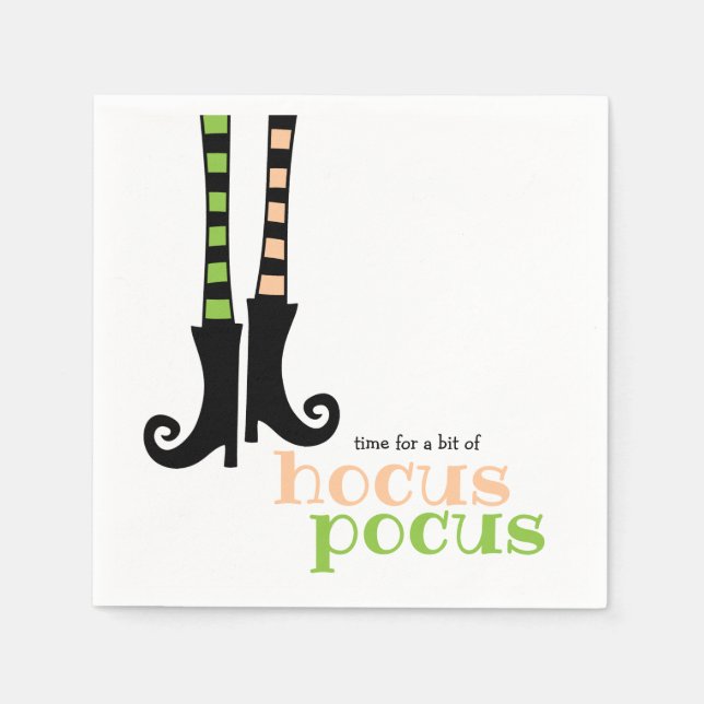 Guardanapo De Papel Meias de Bruxa Fofo Botas Hocus Pocus Halloween (Frente)