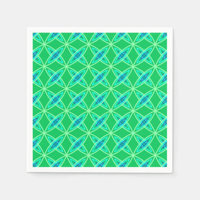 Guardanapo De Papel Meio século Atômica moderno - Jade Green (Frente)