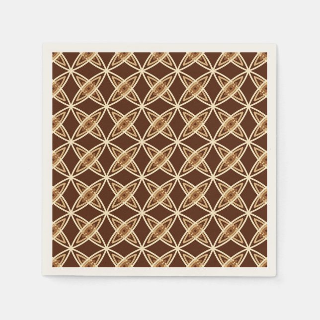 Guardanapo De Papel Meio século atômico moderno - Castanho de chocolat (Frente)