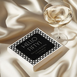 Guardanapo De Papel Meio século Branco Preto Personalizado para 50º An