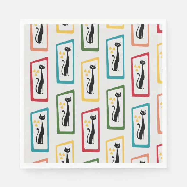 Guardanapo De Papel Meio século de Gato Moderno de Schrödinger multico (Frente)