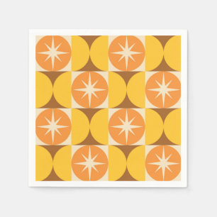 Guardanapo De Papel Meio século estoura nos círculos amarelo alaranjad
