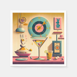 Guardanapo De Papel Meio século Futurístico Atômica Rabbit Martini