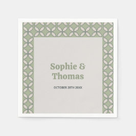 Guardanapo De Papel Meio século Mod Retro Wedding Olive Green