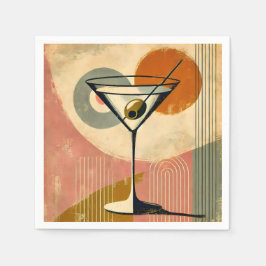 Guardanapo De Papel Meio século Modern Art Martini