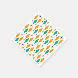 Guardanapo De Papel Meio século Modern Era Diamantes Laranja Turquesa