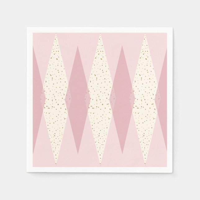 Guardanapo De Papel Meio século Moderno cor-de-rosa Papel de Argyle Co (Frente)