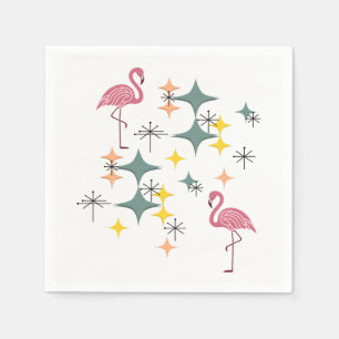 Guardanapo De Papel Meio século Moderno Eames Era Starburst Flamingos