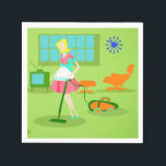 Guardanapo De Papel Meio século Moderno Papel para Esposas Domésticas<br><div class="desc">Este Meio século moderno, com a bandeja de serviço de esposas, fará com que você quebre suas cordas de pérolas para fazer as tarefas mais mundanas. A design apresenta um fundo verde limão com a silhueta de um televisor de tubo clássico verde (completo com orelhas de coelho), uma cadeira de...</div>